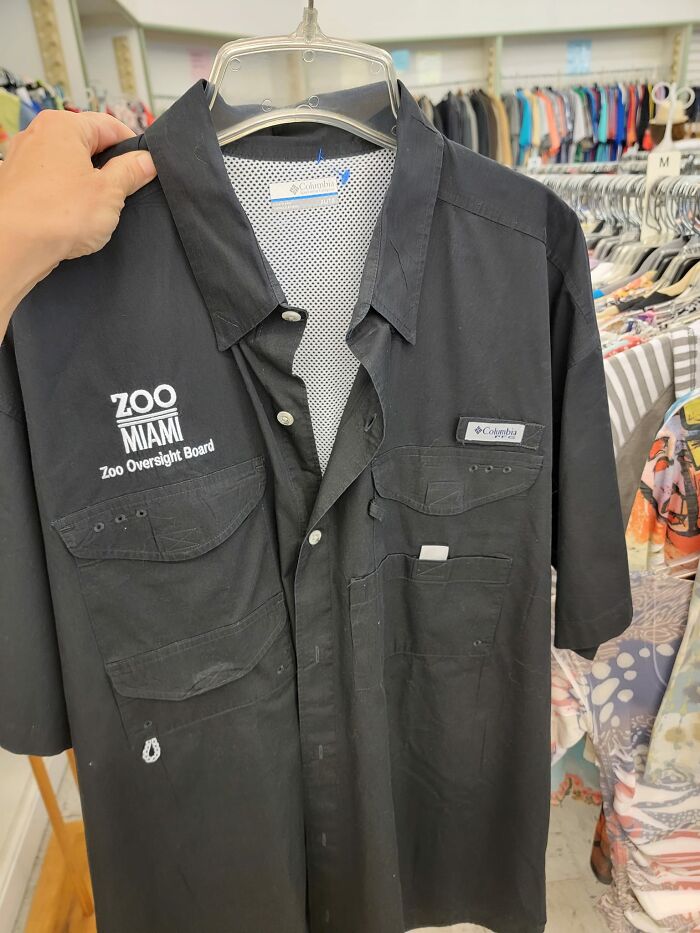 I've Never Had A Worse Idea That Could Kill Me Or Put Me In Jail, But Hear Me Out... Miami Zoo Employee Shirt. Left Behind At The Sharing Center Of Brevard County On Merritt Island, Fl