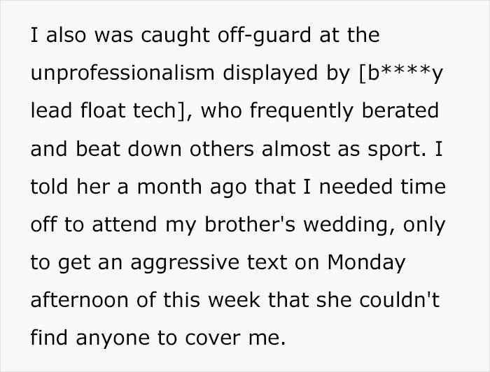 A woman was told to skip her brother's wedding because her job can't find someone to cover for her