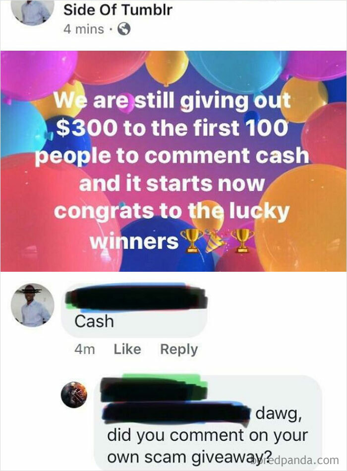 Facebook Is Full Of Scam Giveaways And Fake Profiles Commenting On Them