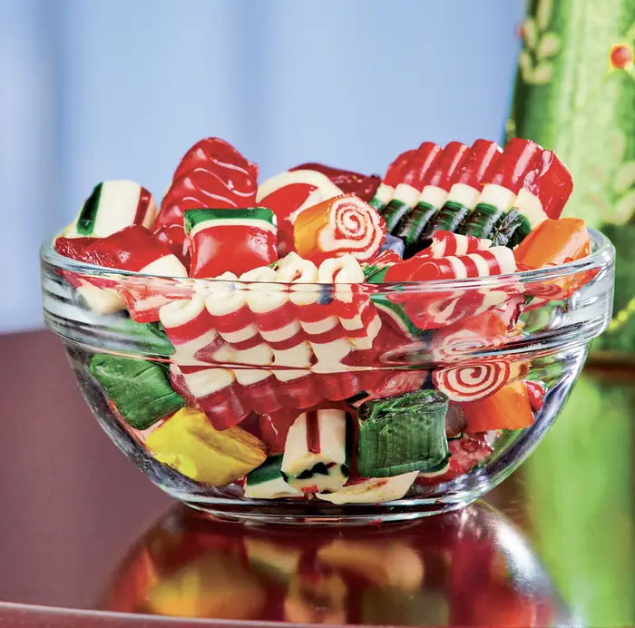 The Classical Dish Full Of Candy That Was Completely Stuck Together