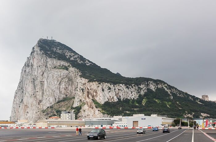 Picture of cars driving in Gibraltar International airport in Gibraltar
