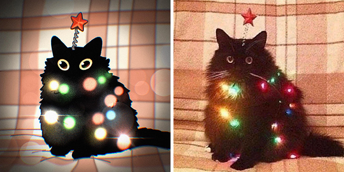 This Artist Recreates Funny Cat Images Into Comical Illustrations (31 Pics)