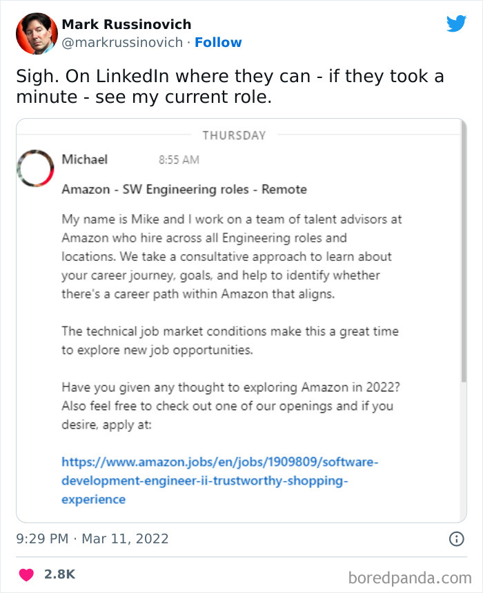 Mike Offers An Engineering Role To Microsoft Azure Cto