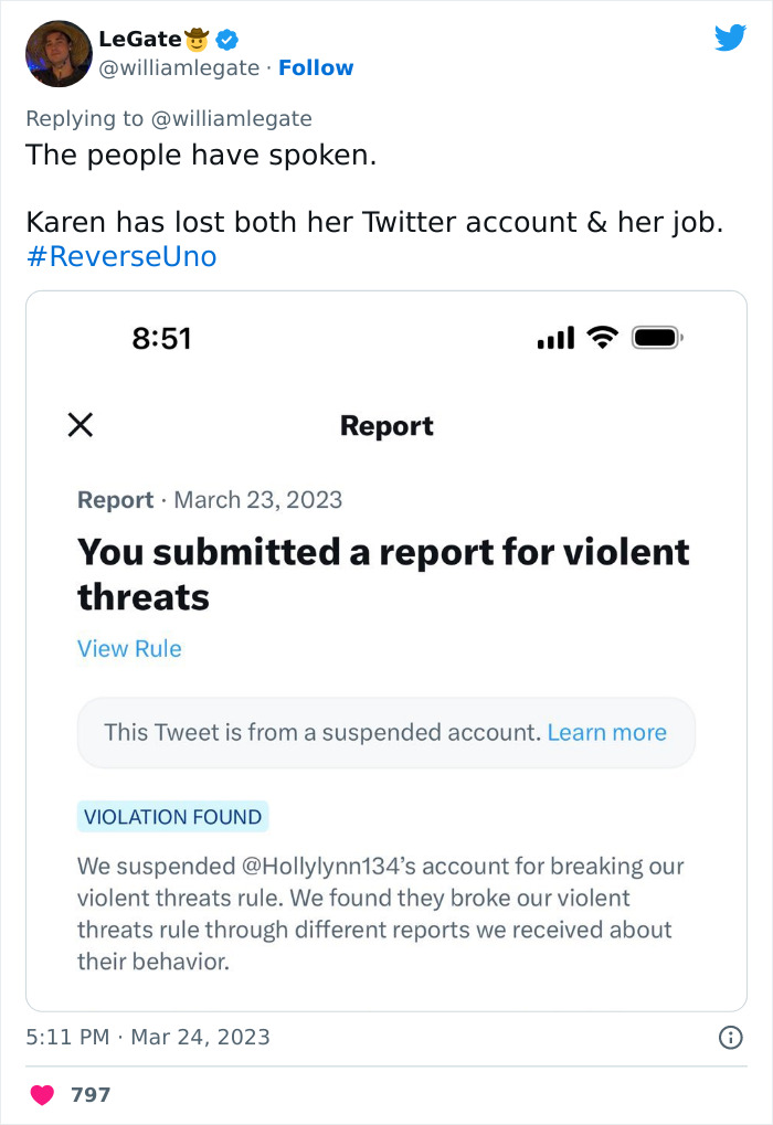 "Crazed Karen Threatens To Report Me To My Boss (Me)": Guy Shares Screenshots Of Crazed Karen, Gets Her Fired "Crazed Karen Threatens To Report Me To My Boss (Me)": Guy Shares Screenshots Of Crazed Karen, Gets Her Fired