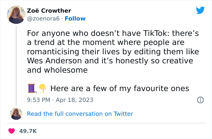 Peeps Are Sharing Moments Of Their Lives The Way Wes Anderson Would Shoot A Movie And It's Taking Off Peeps Are Sharing Moments Of Their Lives The Way Wes Anderson Would Shoot A Movie And It's Taking Off