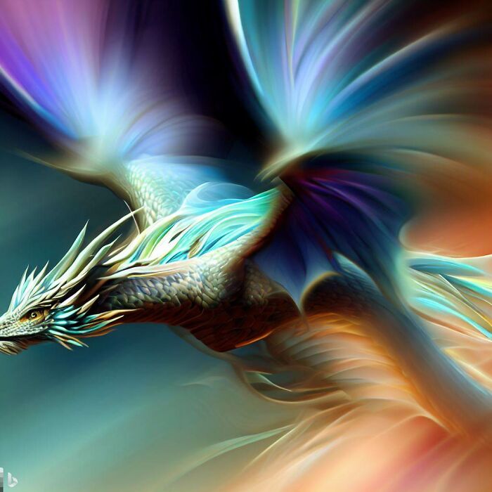 Rainbow Dragon In Flight