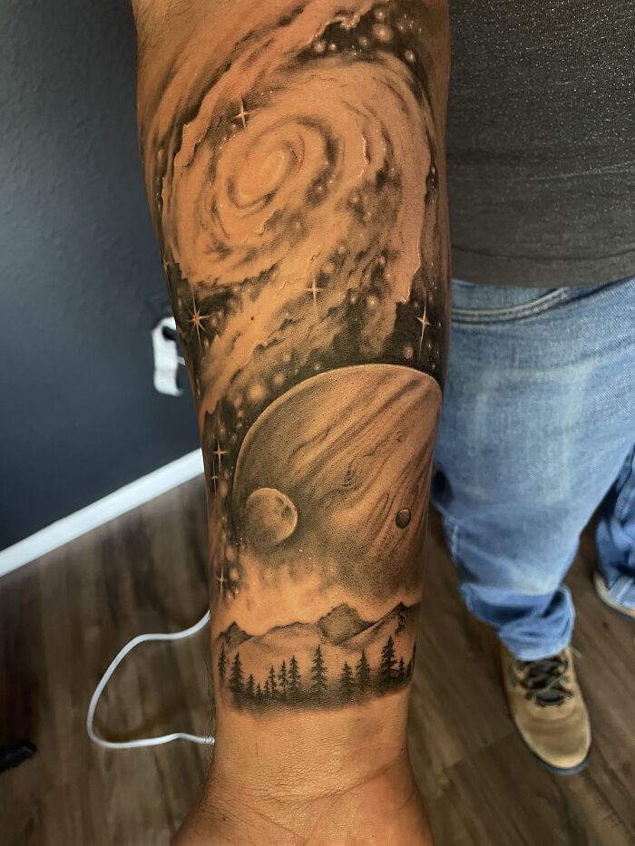 Jupiter As The Moon. Done By Mary Moss In Abq Nm