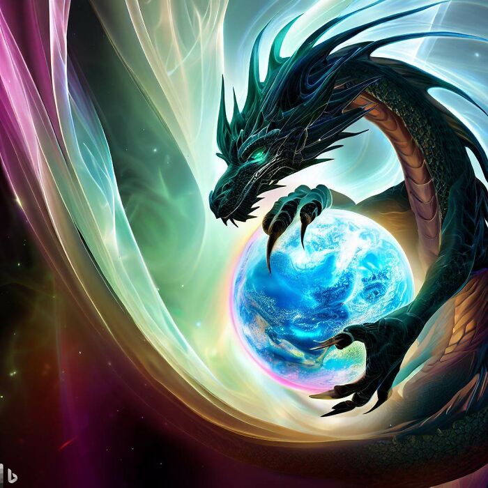 Dragon Holding The Earth