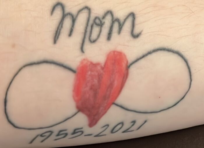 May Not Be The Best Quality Picture, But This Is A Simple Design That Incorporates A Heart My Mom Drew For Me. She Had Parkinson’s