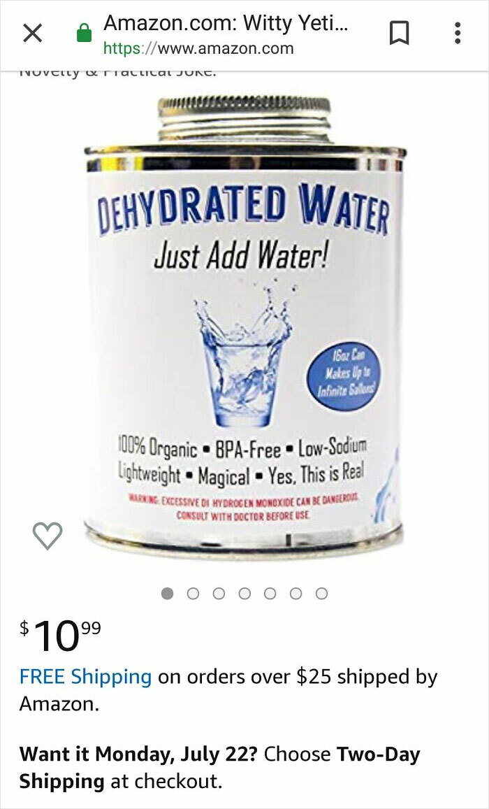 Water..dehydrated Water