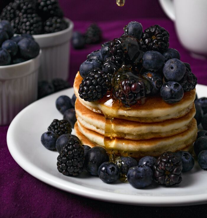 Sweet Pancakes With Berries And Honey 