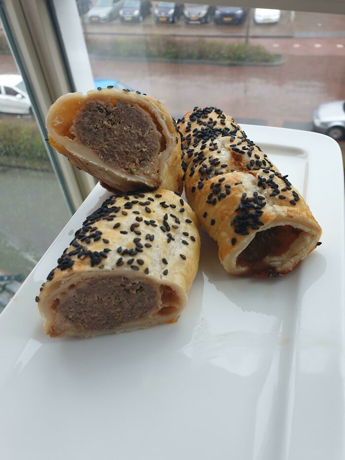 Homemade Spicy Meat Rolls In Puff Pastry