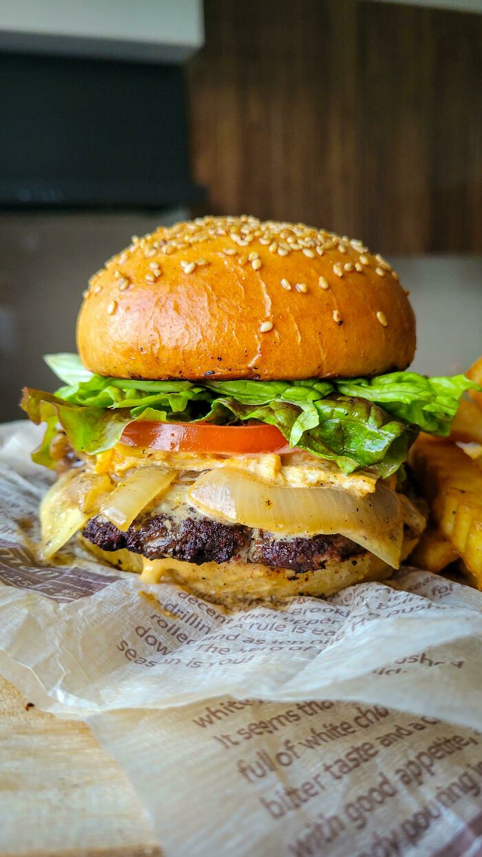 La hamburguesa que hice el fin de semana pasado 