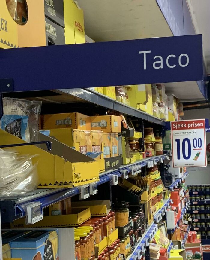 Want To Know How Much Norwegians Love Taco? So Much Its A Aisle Just For Tacos In Every Grocery Store