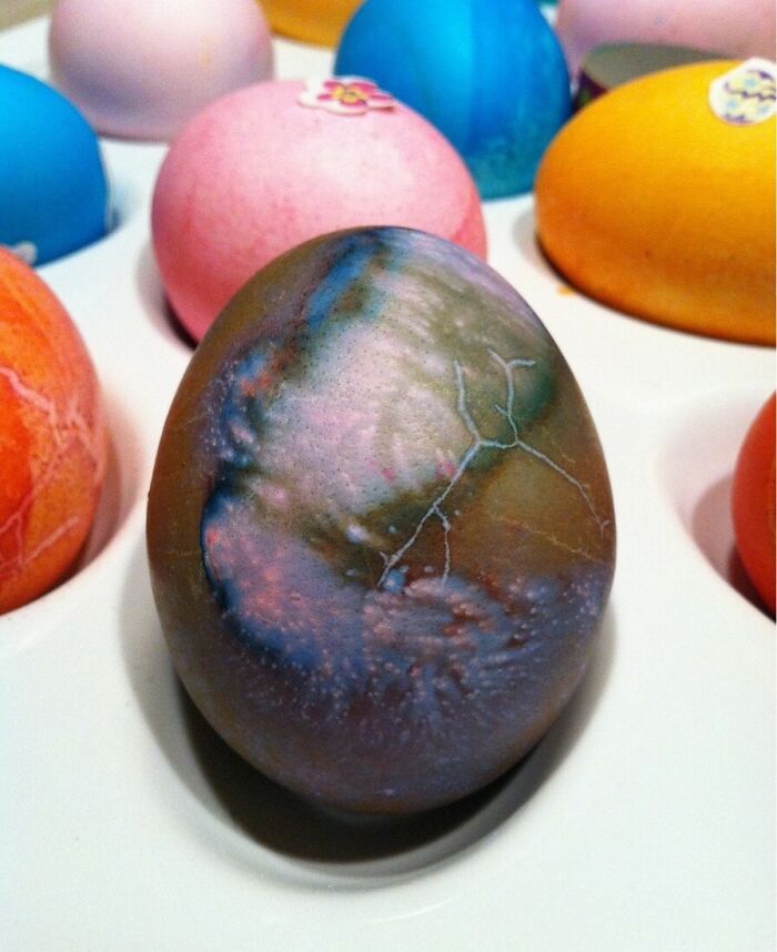 Dyed Easter Eggs Today When I Messed Up On One. Turns Out It Kinda Looks Like The Universe