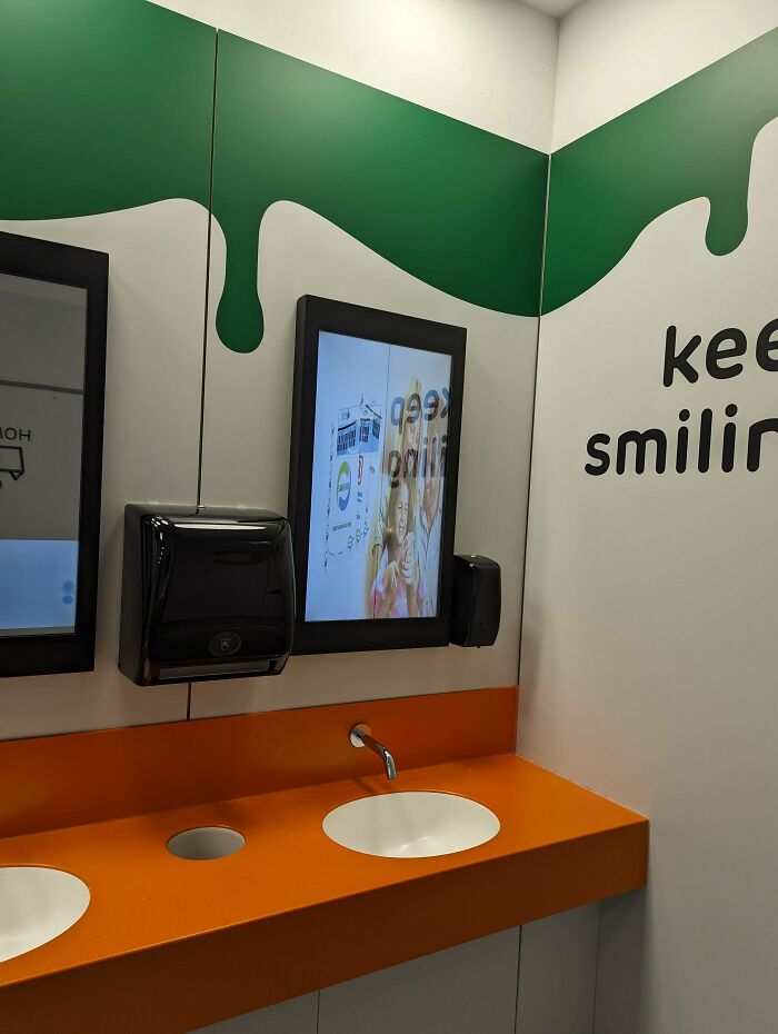 Paid Toilets With Ad Displays Instead Of Mirrors