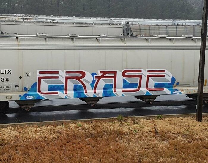 The Crisp Look Of This Graffiti On A Train I Saw Today