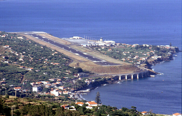 Picture of Madeira airport near the sea in Portugal