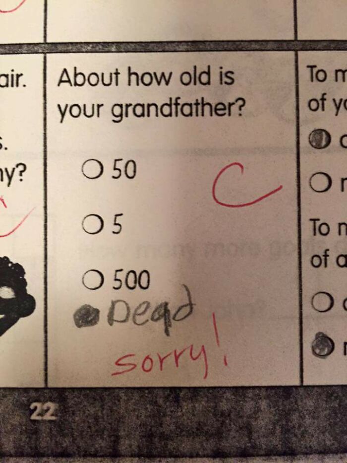 My Mom Found One Of My Old Tests From Almost 20 Years Ago