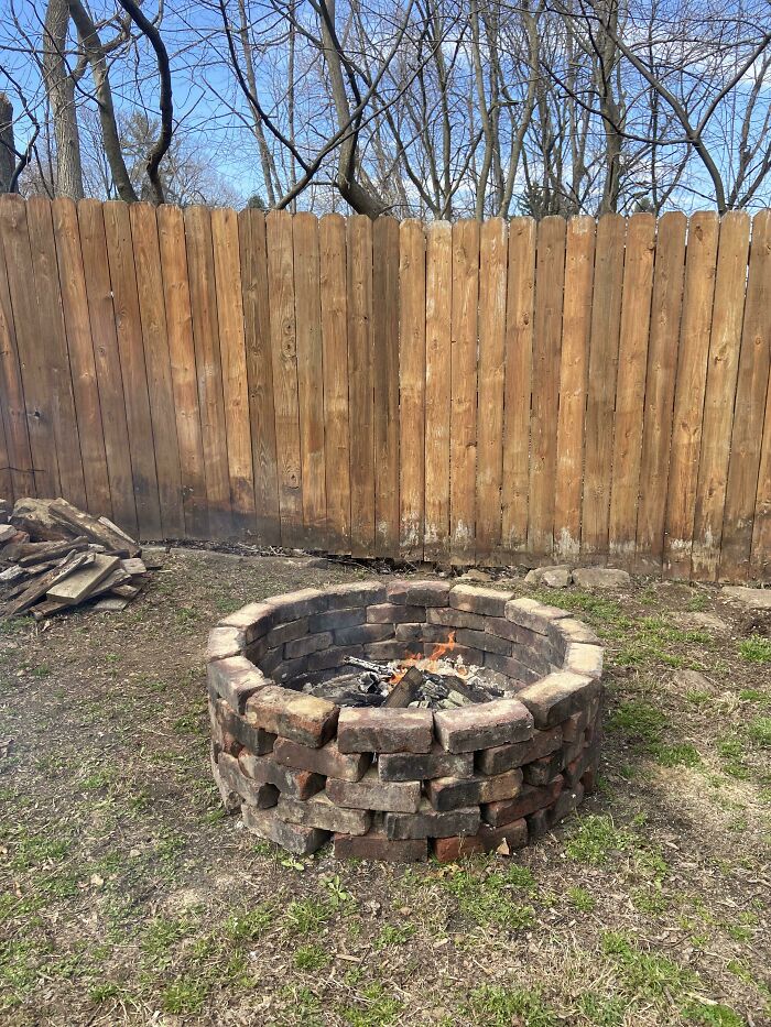 My Freebie Fire Pit! Made From Bricks I Got On Fb Marketplace