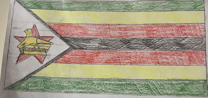 Drawing Every Flag In Reverse Alphabetical Order! Here Is A First Draft Of Zimbabwe!