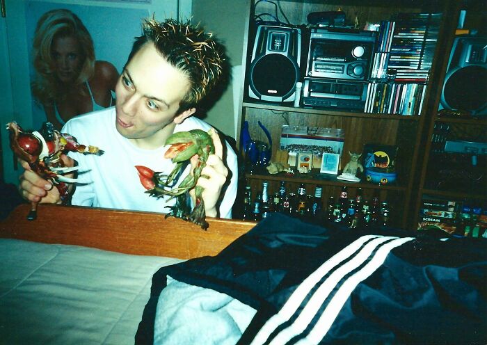 Frosted Tips, Resident Evil Toys, A Jenny Mccarthy Poster Aka Welcome To 1999