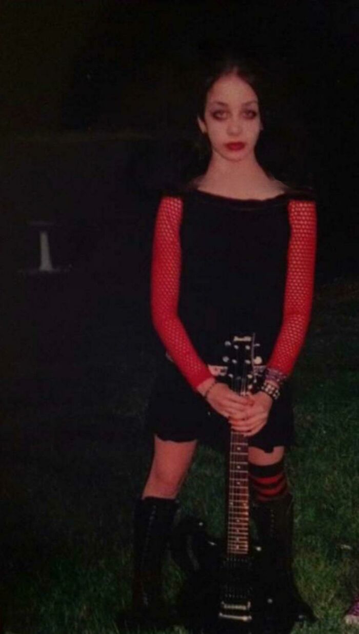 I Wish My Mom Told Me I Didn’t Look Like I Was Part Of The Band Kittie, Instead Of Following Me Around The Neighborhood With A Camera For A Photoshoot. I Used My Neighbor’s Black Car To Stand In Front Of At One Point… Yes I Actually Played Guitar