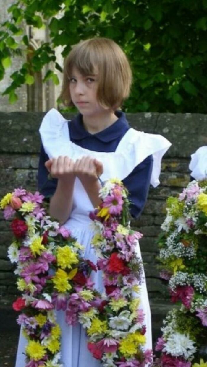 Me Not Happy At Having To Wear The Traditional Uniform On Ascension Day, A Rare English Tradition Where Everyone Goes Down To The Wells To Worship The Water…