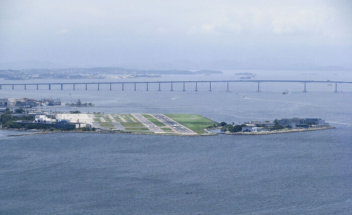 Picture of Santos Dumont airport near the sea in Brazil