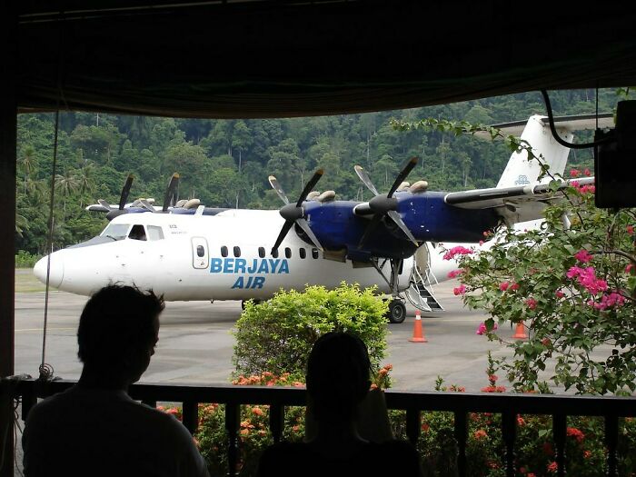 Picture of plane in Tioman Island airport in Malaysia