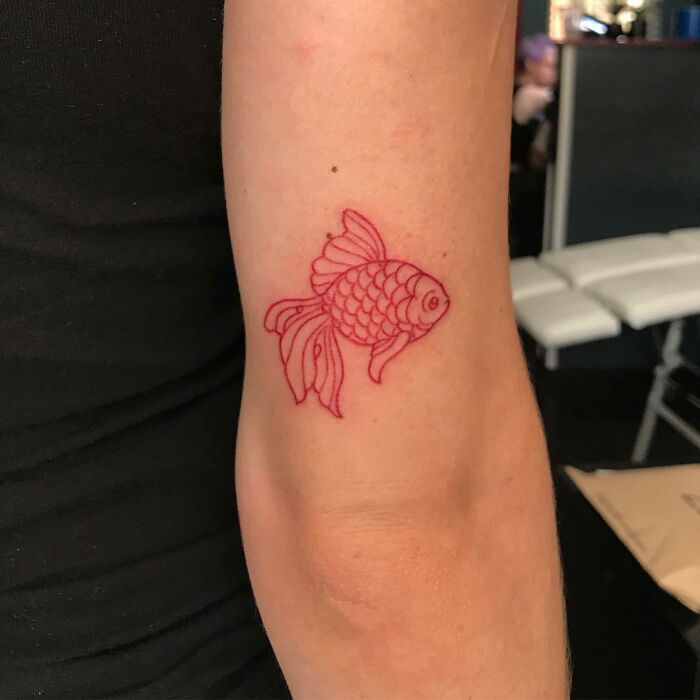 Little red goldfish tattoo 