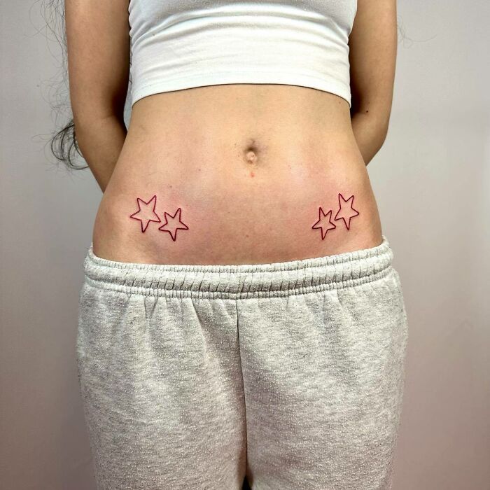 Red stars tattoo 