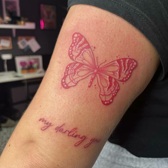 red butterfly tattoo 