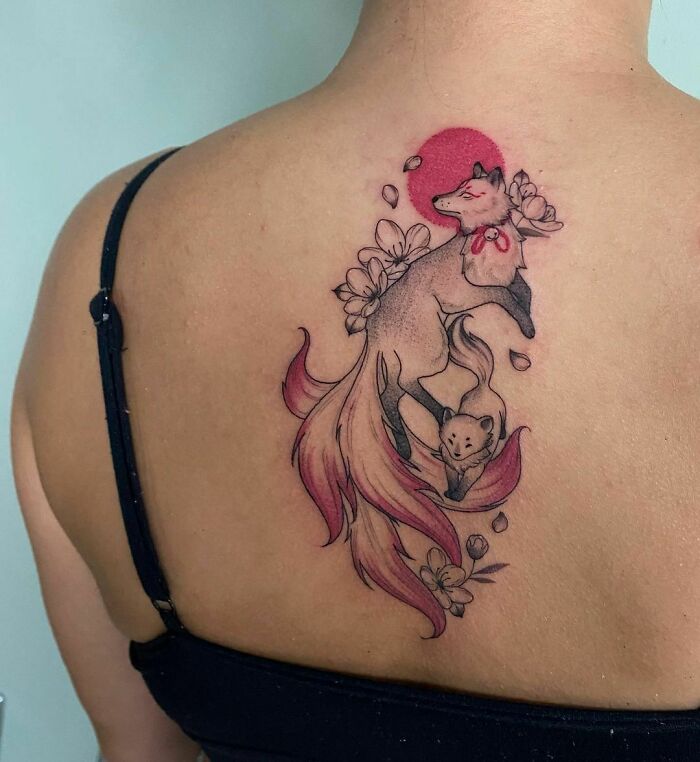 Kitsune And Cub Red Ink Tattoos