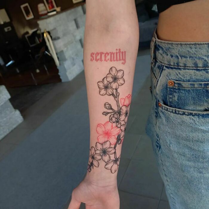 "Serenity" Red Ink Tattoo