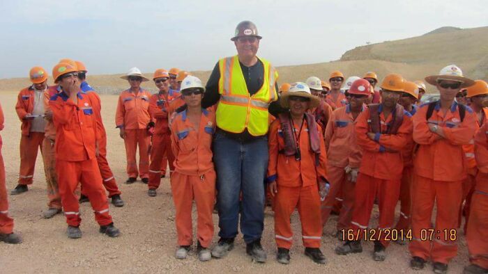 My Brother's Father-In-Law (6'6") Working In Angola With His Crew