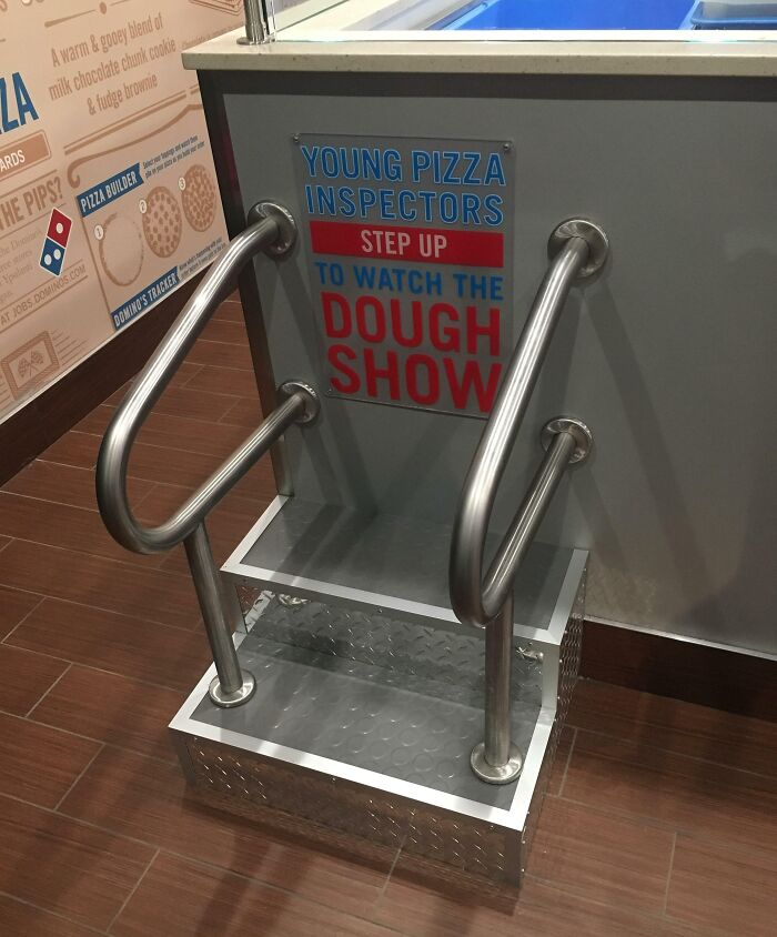 My Local Domino's Has A Stand For Kids To Come Up And Watch Them Make Pizzas