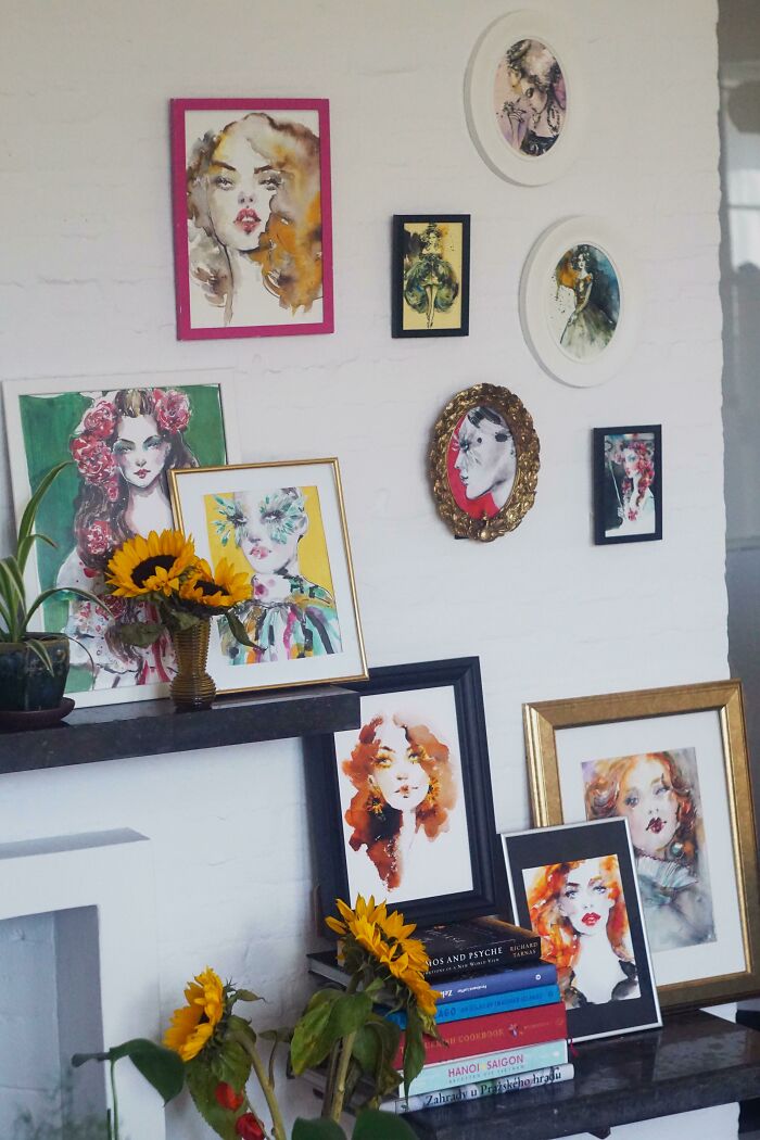 Watercolours on the wall 