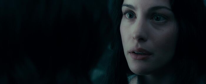 Arwen looking at Aragorn