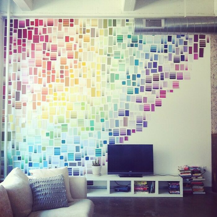 Paint samples on the wall 