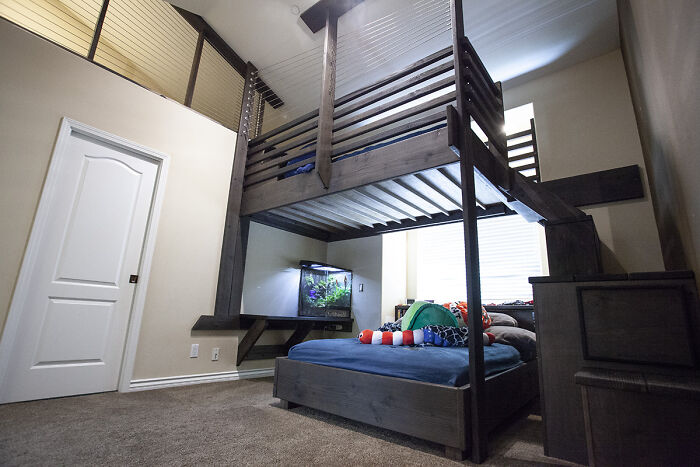 Photo of bedroom with two bunk beds