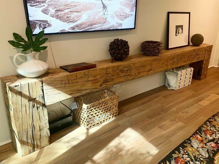 Photo of wooden console table