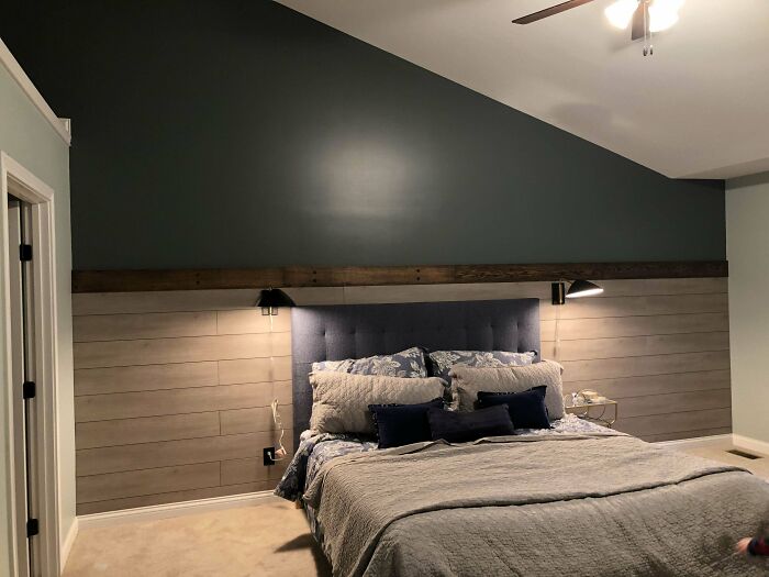Photo of two-tone bedroom wall