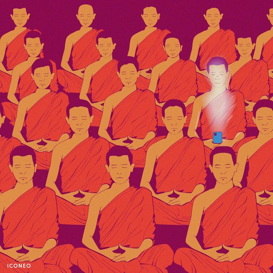 Artist’s New Ironic Illustrations That Questions Society’s Sanity