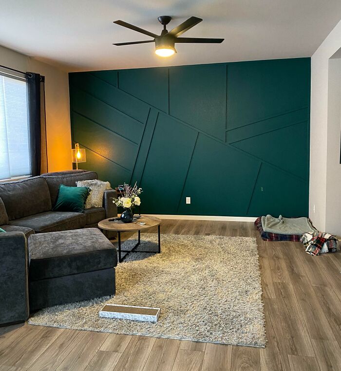 Photo living room with 3D wall design