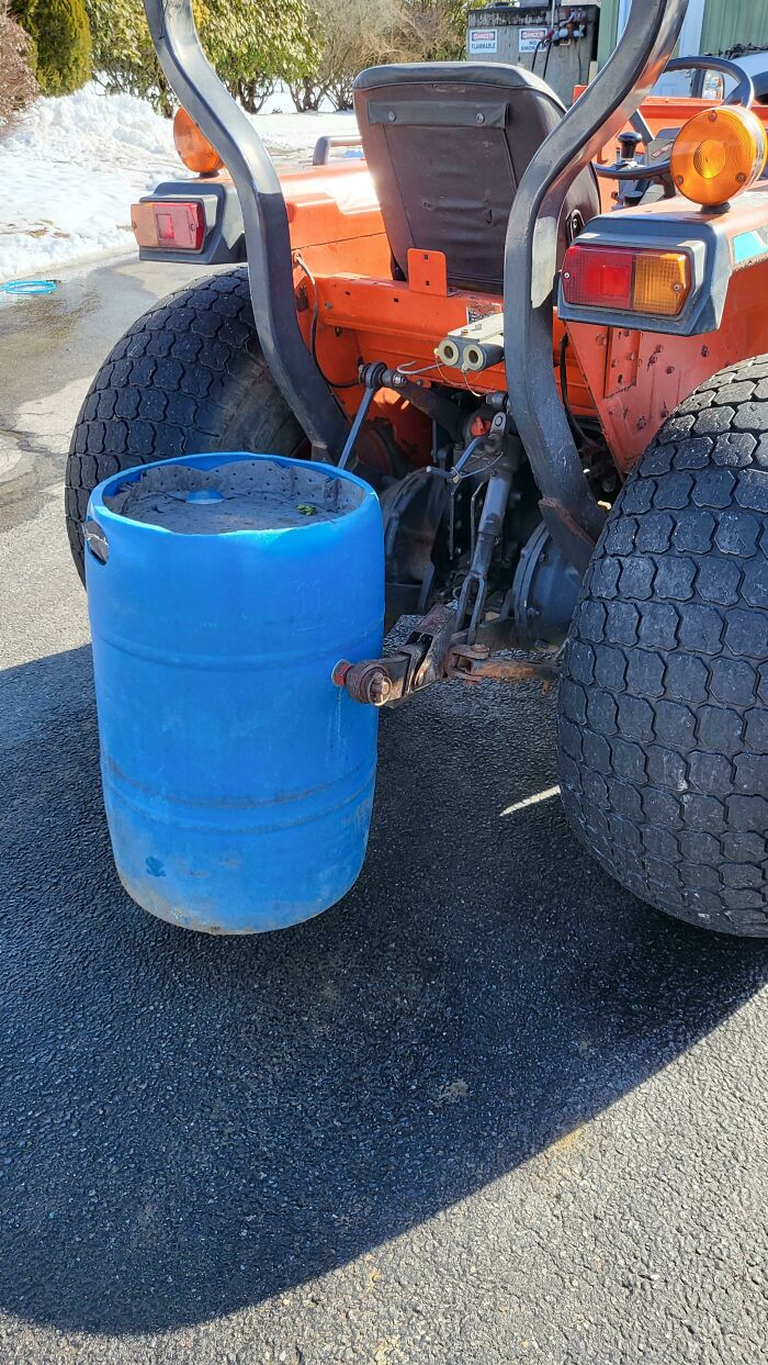 The Cement Filled Barrel Used As A Counter Weight