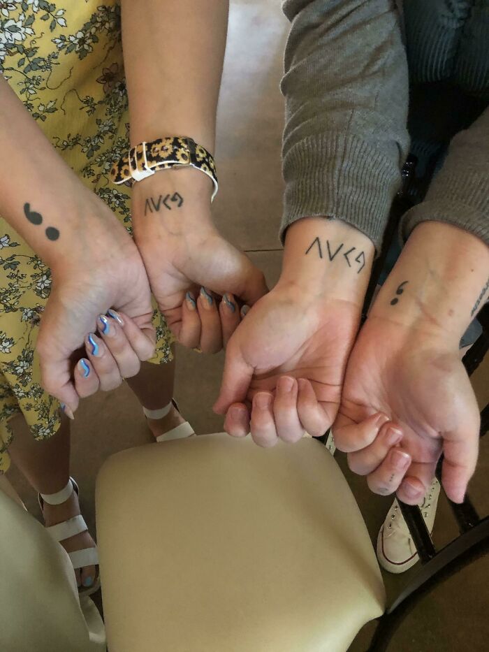 Symbols wrist tattoo