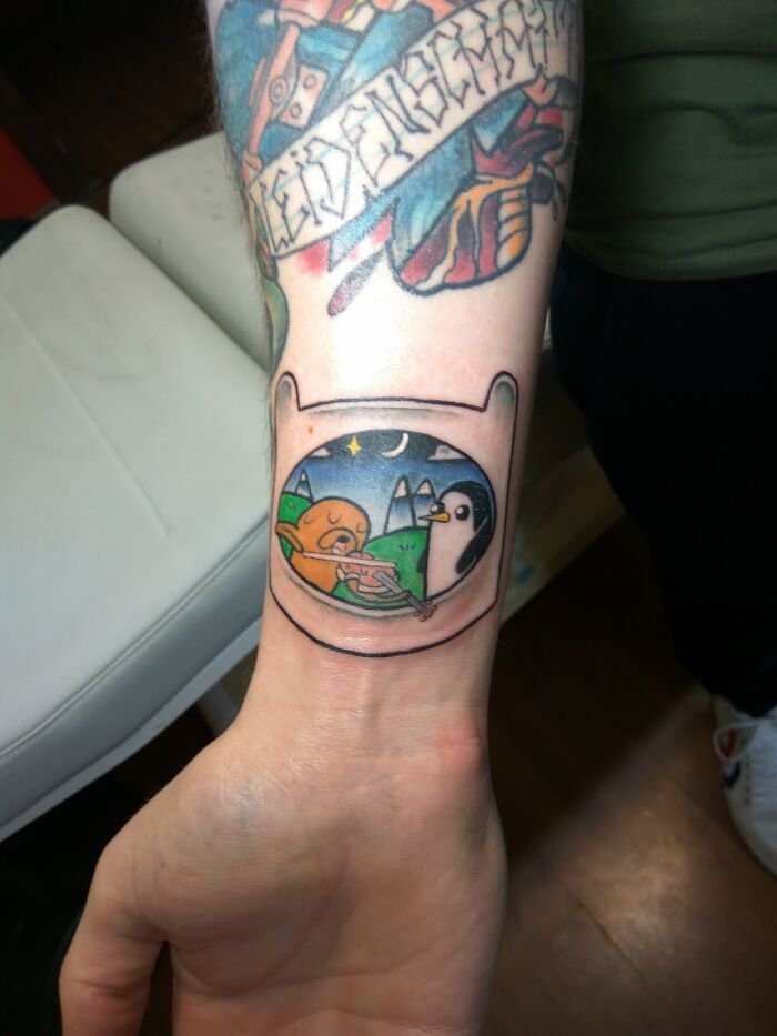 Adventure Time Wrist Tattoo