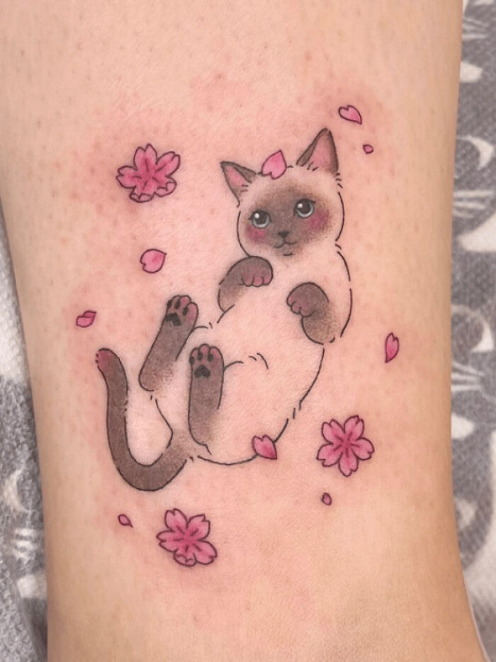 Siamese Kitty - Done By Yeonnie, Area 6 Tattoo Studio, NYC