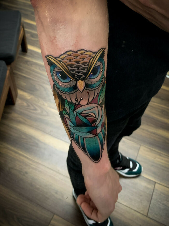 Owl Wrist tattoo